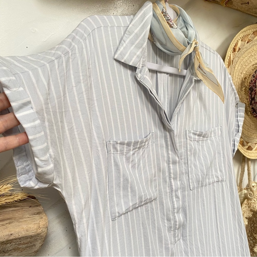 Comfy stripe Market summer boho dress w resort vacay cruise vibe - Picture 7 of 10